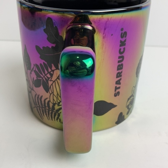 Starbucks 2020 NWT Iridescent Autumn Rose Coffee Cup Mug Collectible Oil Rare - Picture 6 of 8